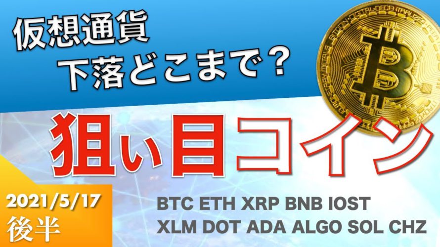 【XLM、DOT、ADA、ALGO、SOL、CHZ】仮想通貨下落はどこまで?今狙っているコインはこれ!(2021年5月17日 相場分析)後半
