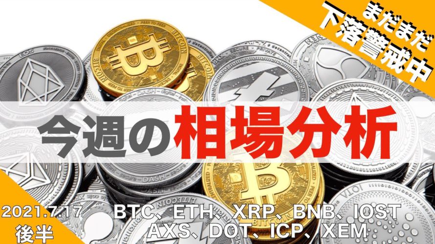 【AXS、DOT、ICP、XEM】まだまだ下落警戒中。今週の相場分析(2021年7月17日 相場分析)後半