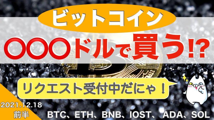 【BTC】ビットコイン○○○ドルで買う!?(2021年12月18日 相場分析)