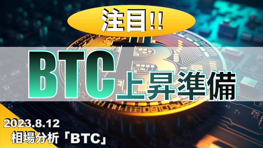 【BTC】ビットコイン上昇準備(2023年8月12日 相場分析)