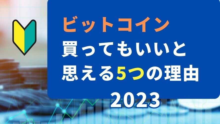 【初心者】ビットコインを買ってもいいと思う5つの理由(2023年)