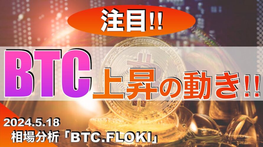 【BTC, FLOKI】ビットコイン上昇の動き‼︎(2024年5月18日相場分析)
