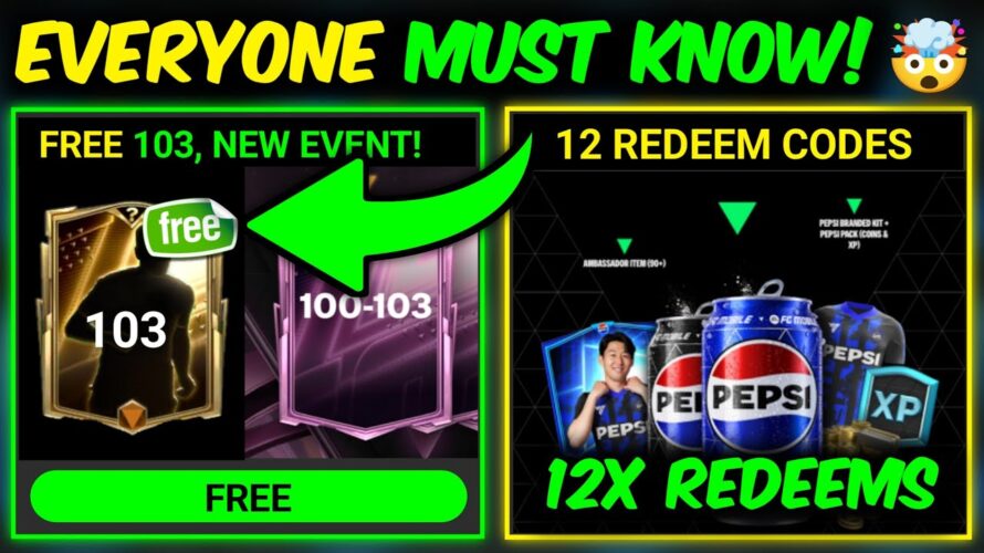 OMG🤯 FREE 103 OVR Player × 12 NEW REDEEM CODES in FC Mobile