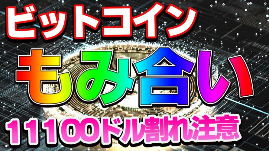 【仮想通貨】ビットコイン11100ドル割れたら注意!!