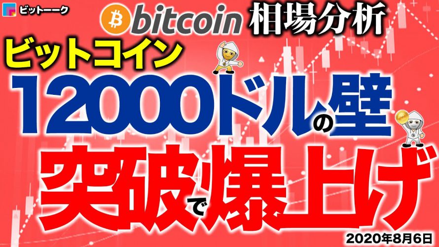 【ビットコイン 仮想通貨】12000ドルの壁を突破で爆上げが来る【2020年8月6日】BTC、ビットコイン、XRP、リップル、仮想通貨、暗号資産、爆上げ、暴落