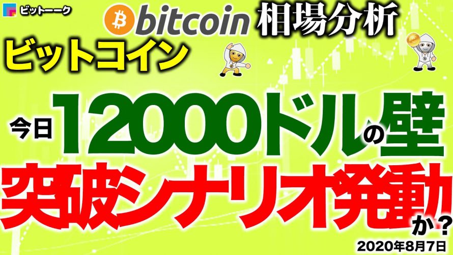 【ビットコイン 仮想通貨】今日の夜12000ドルの壁突破か？【2020年8月7日】BTC、ビットコイン、XRP、リップル、仮想通貨、暗号資産、爆上げ、暴落