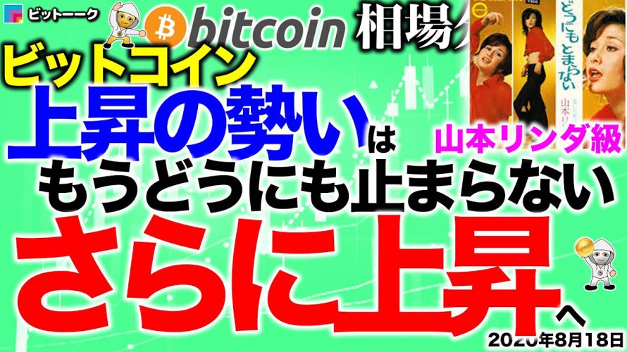 【ビットコイン 仮想通貨】上昇の勢いは止まらない。さらなる上昇を狙う【2020年8月18日】BTC、ビットコイン、XRP、リップル、仮想通貨、暗号資産、爆上げ、暴落