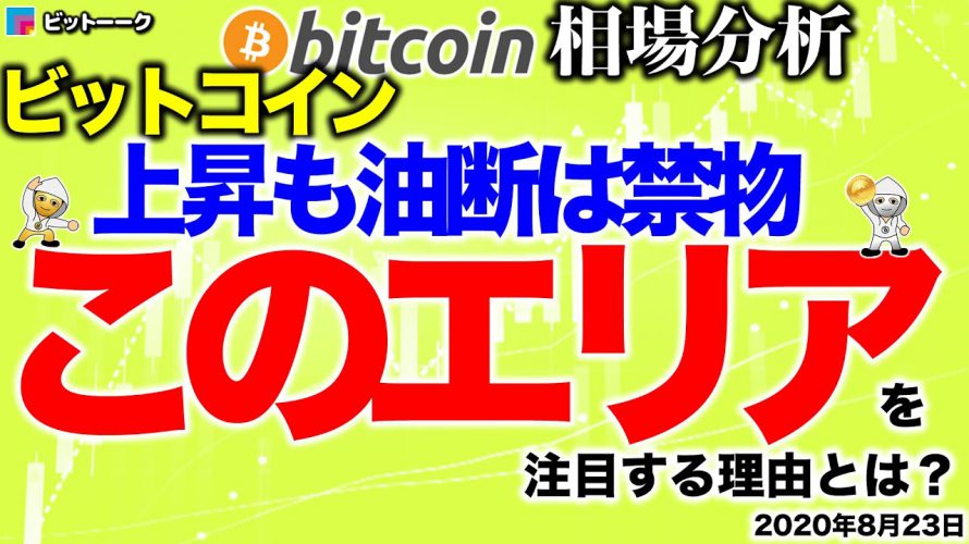 【ビットコイン 仮想通貨】上昇も油断は禁物！このエリアを注目する理由【2020年8月23日】BTC、ビットコイン、XRP、リップル、仮想通貨、暗号資産、爆上げ、暴落