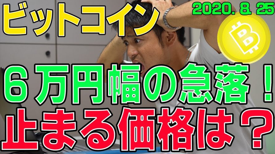 【ビットコイン】仮想通貨 6万円幅の急落!上昇トレンドへの転換ポイントは?〈今後の値動きを初心者にもわかりやすくチャート分析〉2020.8.26
