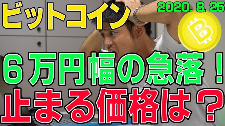 【ビットコイン】仮想通貨　６万円幅の急落！上昇トレンドへの転換ポイントは？〈今後の値動きを初心者にもわかりやすくチャート分析〉２０２０．８．２６