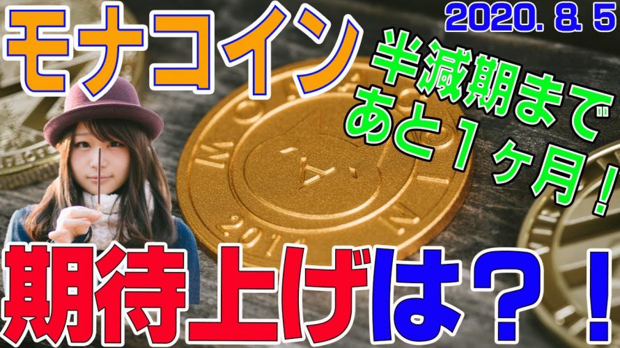 【モナコイン】仮想通貨　半減期まであと１ヶ月。期待上げは？！〈今後の値動きを初心者にもわかりやすくチャート分析〉２０２０．８．５