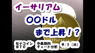 仮想通貨 イーサリアム〇〇ドルまで上昇！？【9月1日】モナコイン・BTC中長期的チャート分析