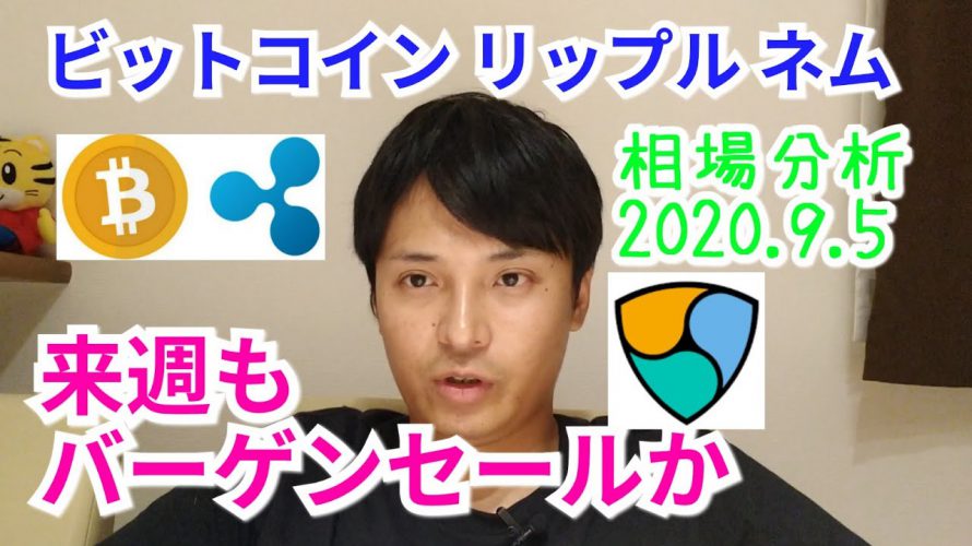 【ビットコイン, リップル, ネム】仮想通貨相場分析 来週もバーゲンセールか