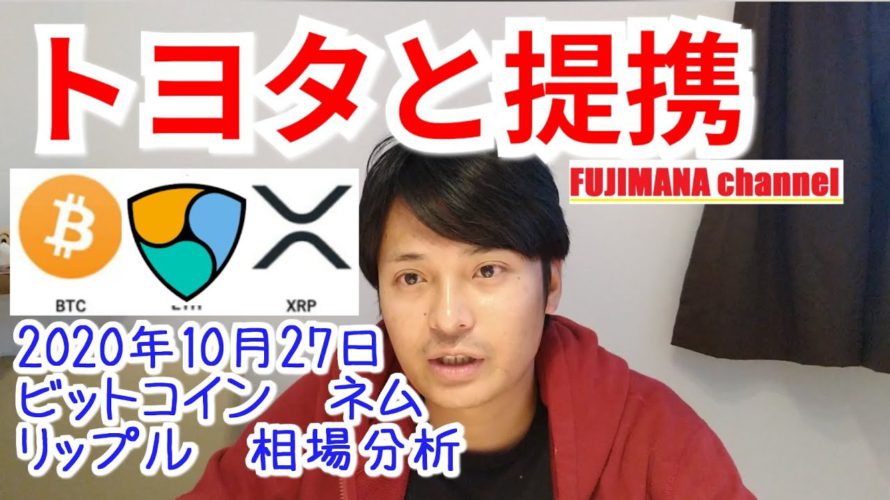 【ビットコイン,リップル,ネム】仮想通貨相場分析 トヨタと提携!!暴落注意