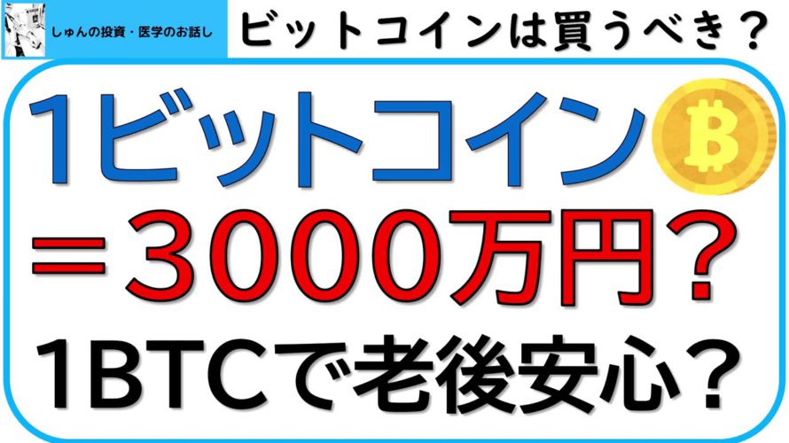1ビットコイン=3000万円に上昇する?1ビットコインあれば、老後は安心か?シティバンクの予想。これからのビットコインについて、考察します。