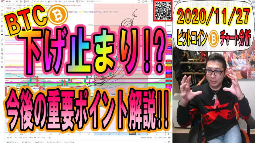 【仮想通貨・ビットコイン】急落から落ち着きを取り戻したBTC!!次の展開の重要ポイントを解説!!