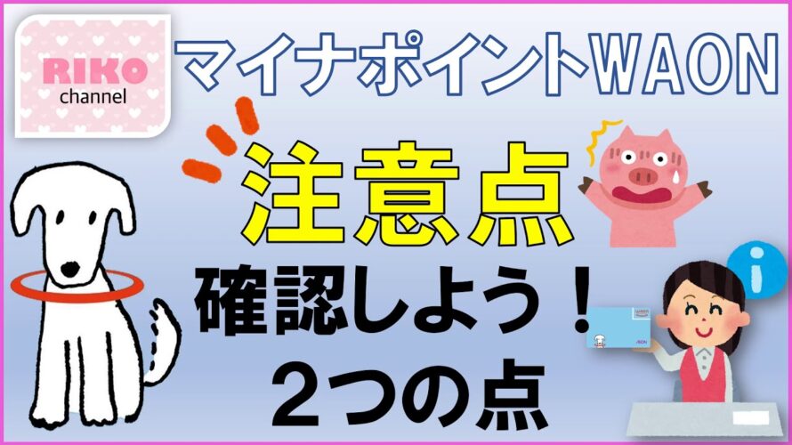 要チェック✔【マイナポイントWAON】確認してほしいポイント2つ!!