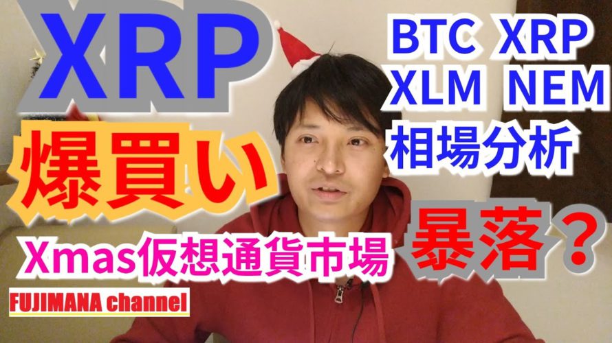 【仮想通貨BTC, XRP, XLM, NEM相場分析】XRP爆買いの理由🎅Xmas仮想通貨市場は暴落⁉️