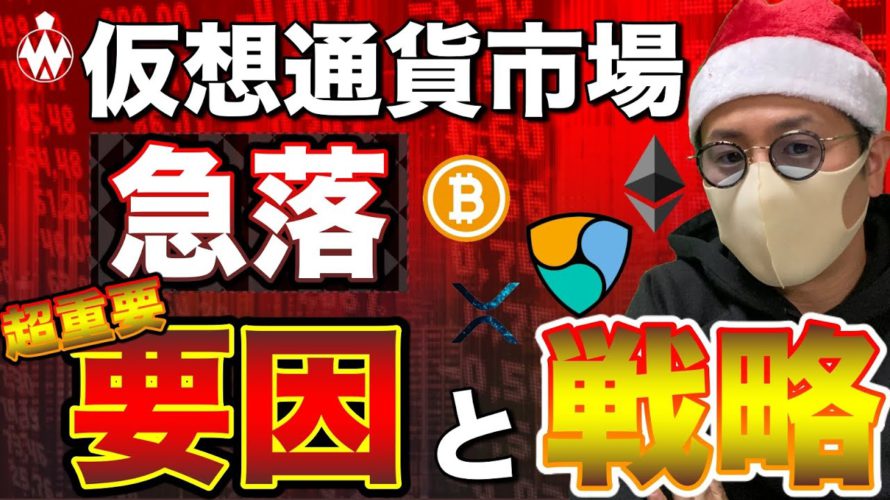 【ビットコイン&ネム&リップル&イーサリアム】超重要!急落要因を紐解く、為替市場との関係性!下げ止まりポイントとここからの戦略について