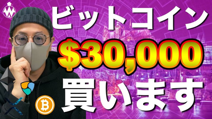 【ビットコイン&イーサリアム&ネム&リップル】BTC$30,000に向けさらに加速!買いポイント&アルトコインの攻め方について