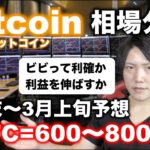 ビットコイン2月末〜3月上旬予想価格600〜800万円。バブル崩壊に警戒しつつもまだまだ上昇すると考える理由。アルトも放置で上がる予想。