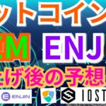 【仮想通貨BTC, ETH, XRP, XLM, NEM, IOST, ENJ】ビットコイン, ネム, エンジンコイン爆上げ後の予想