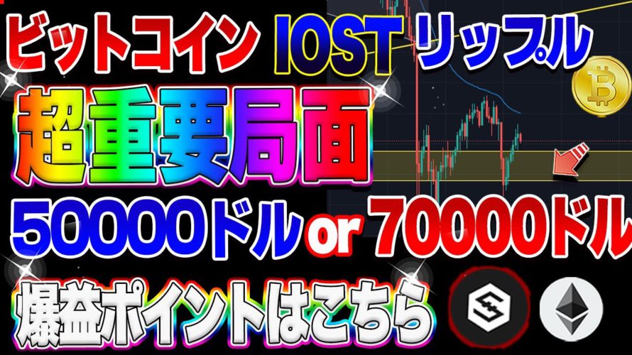 【仮想通貨】ビットコイン超重要局面！これ以上下がると終了です。。。5000ドル爆益ポイントはここ！