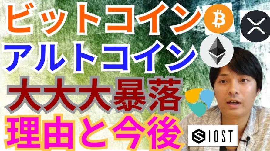 【仮想通貨BTC, ETH, XRP, BCH, IOST, NEM】大大大暴落‼️理由と今後