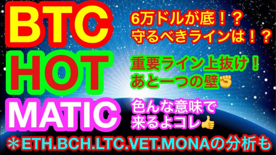 【仮想通貨 BTC.ETH.BCH.LTC.HOT.VET.MONA.MATIC】主要アルトの上昇要因判明😊👍重要ニュースはBNBトークンバーン情報とライトコインが今年は2000ドル❗️❓