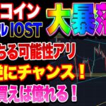 【仮想通貨】ビットコイン暴落！！警戒！更に落ちる可能性あり！とりあえずロング狙い！　リップル　IOST