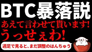 【仮想通貨 bitcoin】ビットコイン暴落説 うっせぇわ! 週足で見るとまだまだ上昇のはんちゅうです。