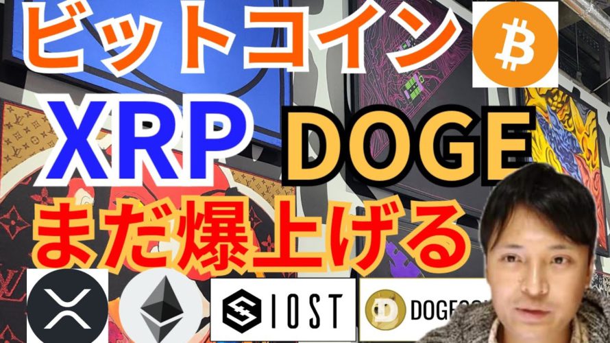 【仮想通貨BTC, ETH, XRP, DOGE, IOST】ビットコイン、ドージコイン、リップルまだ爆上げる❗