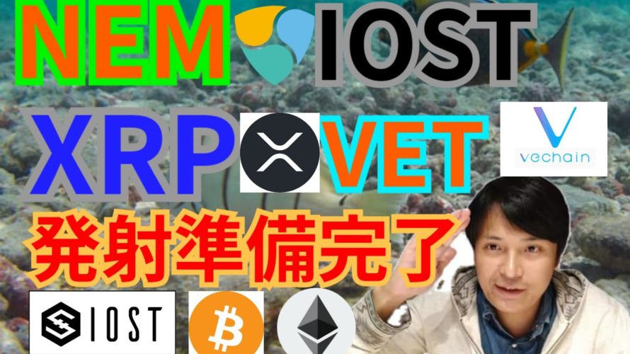 【仮想通貨BTC, ETH, XRP, NEM, IOST, VET】アイオーエス、リップル、ネム、VeChain発射準備完了🚀