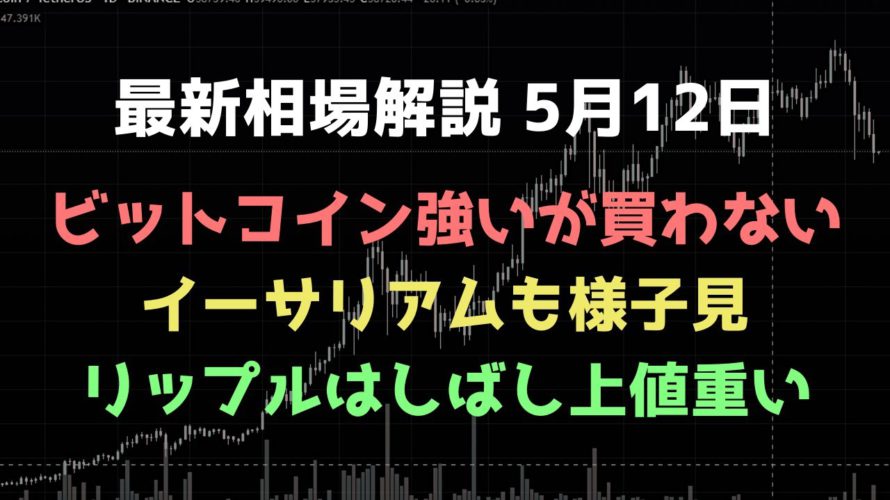 ビットコインが強いが買わない｜リップルはしばし上値重い｜ビットコイン、イーサリアム、リップルの値動きを解説