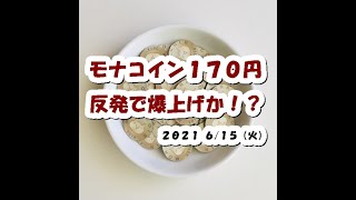 モナコイン170円から反発で爆上げか！？【6月15日】BTC,ETH,BCH,XRP,XEM,XYM,MONA,中期的チャート分析