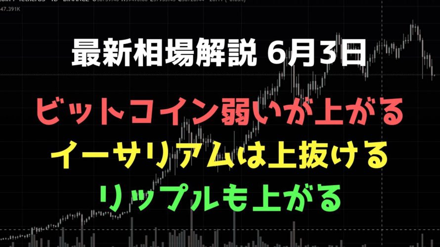 上値が重いがあえて上抜けを想定|ビットコイン、イーサリアム、リップルの値動きを解説