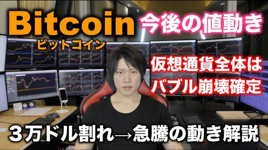 ビットコイン3万ドル割れ→急騰|今後の値動きを解説|仮想通貨バブルは崩壊確定