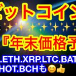 ＊価格言い間違いすいません🙇‍♂️
ビットコインの年末価格予想‼️平均は❗️❓
【仮想通貨 BTC.ETH.XRP.LTC.BAT.DENT.ICP.HOT.BCH】