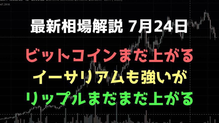ビットコイン買い継続|ビットコイン、イーサリアム、リップルの値動きを解説