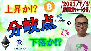 【仮想通貨ビットコイン&アルトチャート分析】上昇か下落か!?分岐点は今だ!!刮目せよ!!