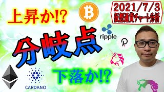 【仮想通貨ビットコイン＆アルトチャート分析】上昇か下落か!?分岐点は今だ!!刮目せよ!!