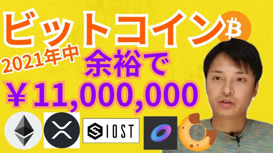 ビットコイン2021年中に余裕で10万ドル(1100万円)【仮想通貨 BTC ETH XRP IOST BAKE EPS チャート分析】