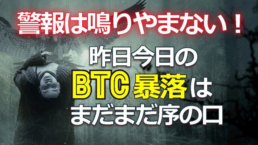 警報は鳴りやまない！昨日今日のビットコイン（BTC）暴落はまだまだ序の口