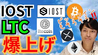 アイオーエスティー ＆ ライトコイン 爆上げ‼️🚀ビットコインもそろそろ?!【仮想通貨 BTC ETH XRP IOST LTC チャート分析】