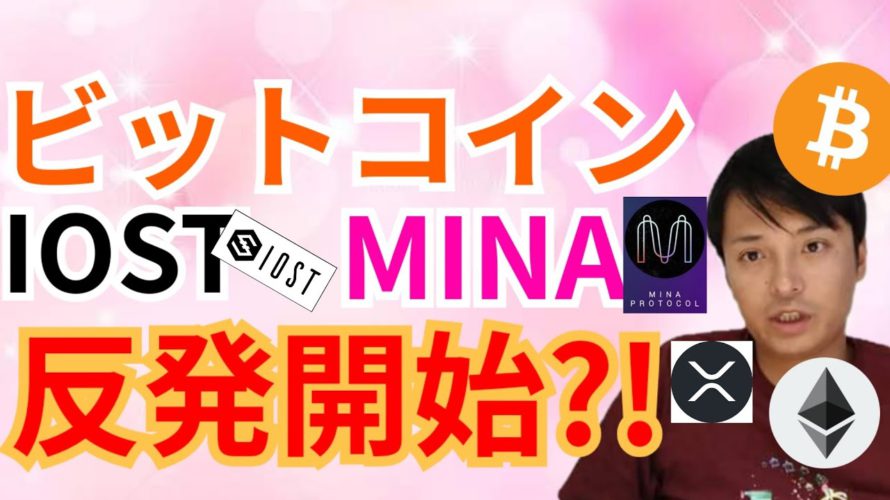 ビットコイン IOST MINA 反発開始 【仮想通貨 BTC ETH XRP IOST MINA チャート分析】