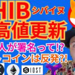 シバイヌ 最高値更新✨ビットコイン は反発【仮想通貨 BTC ETH XRP IOST SHIB XYM チャート分析】