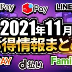 2021年11月初旬 お得情報まとめ 各種スマホ決済のオススメキャンペーン情報と今月注目のキャッシュレスキャンペーン情報をピックアップ ※エントリーは概要欄URLからどうぞ