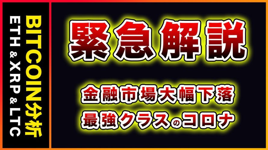 【暴落】ビットコイン・新型コロナウィルスの拡大懸念から急落。今後の対応を緊急解説【仮想通貨・戦略を先出しで毎日更新】