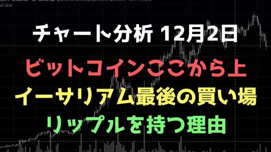 最後の買い場だと思うワケ|ビットコイン、イーサリアム、リップルの値動きを解説