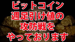 ビットコイン様のご様子 – 現在週足引け値の攻防戦やっとります